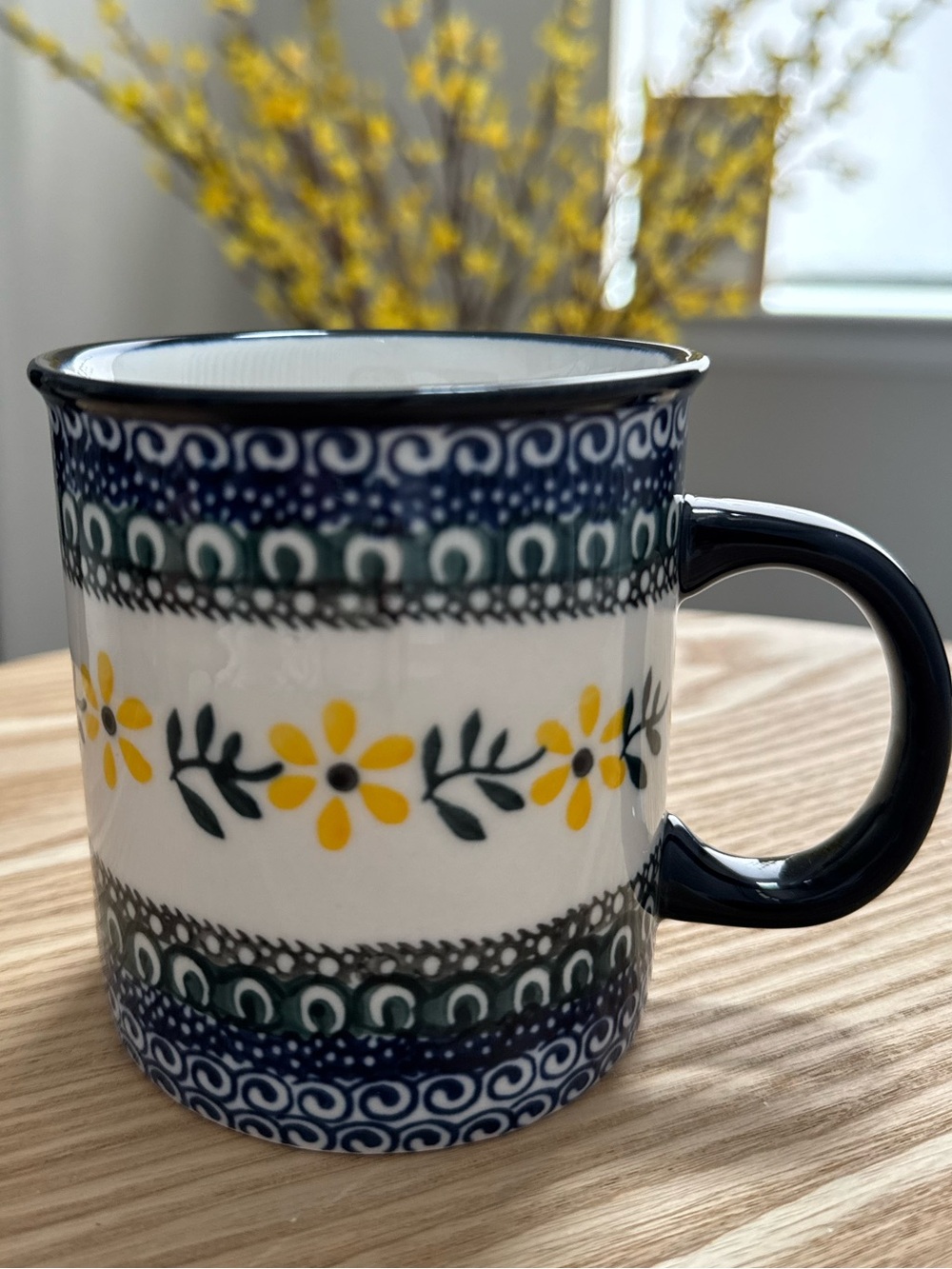 New! PRACA Polish-Style Porcelain Coffee Mug in Dianthus 11oz